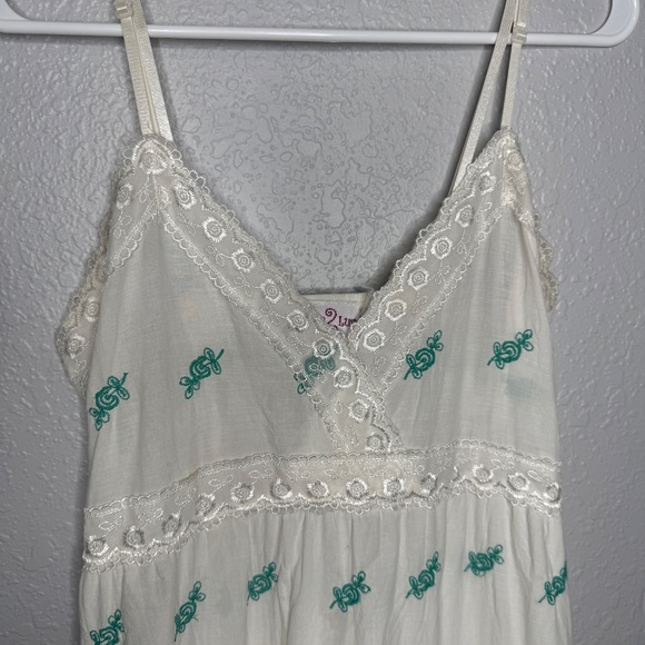 Sweet Luv 2 Luv  Cami Tank Dress with turquoise flowers -cp - Picture 3 of 10